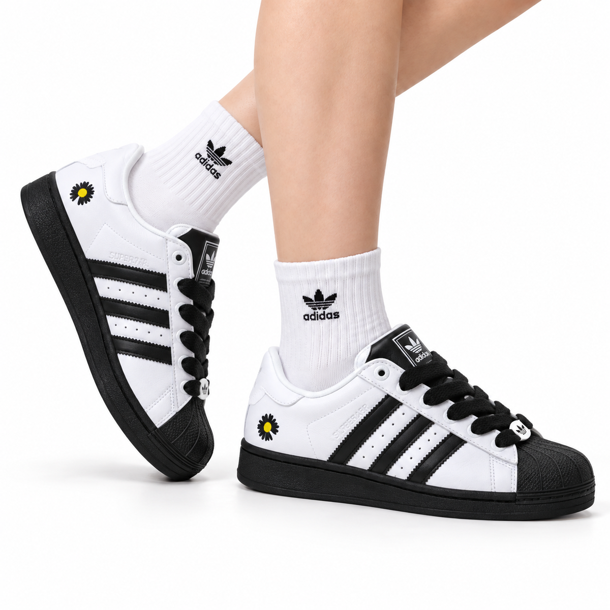 Adidas  Classic Black & White Superstar Sneakers