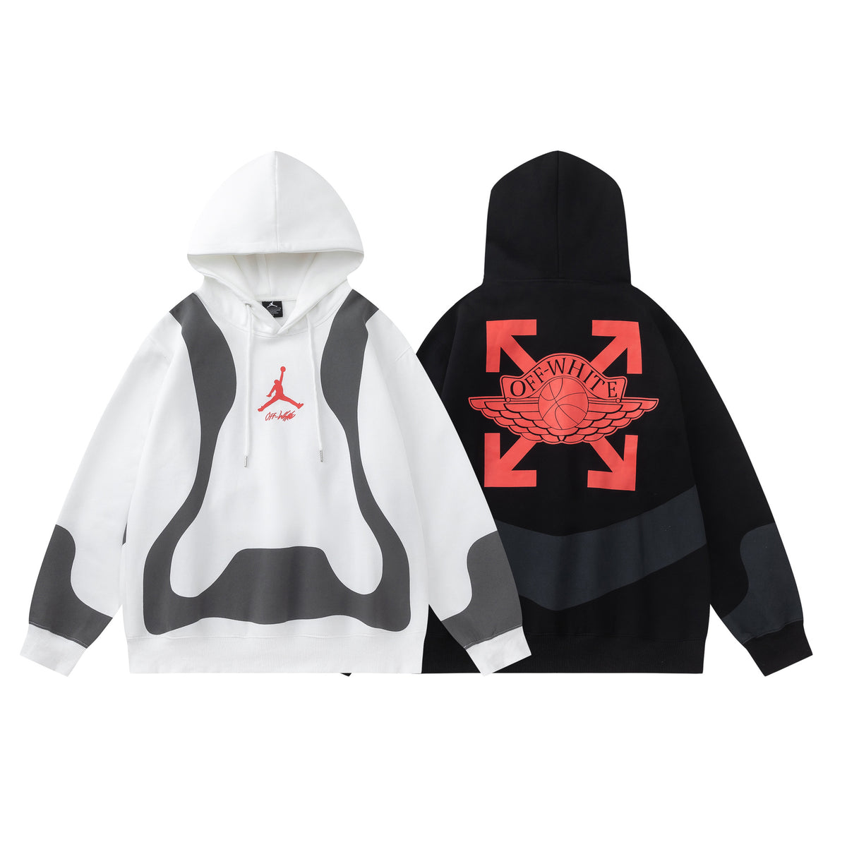 Jordan AJ × OW Collaboration Embroidered Hoodie