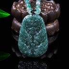 Natural Blue Water Jadeite Dragon Pendant - Grade A