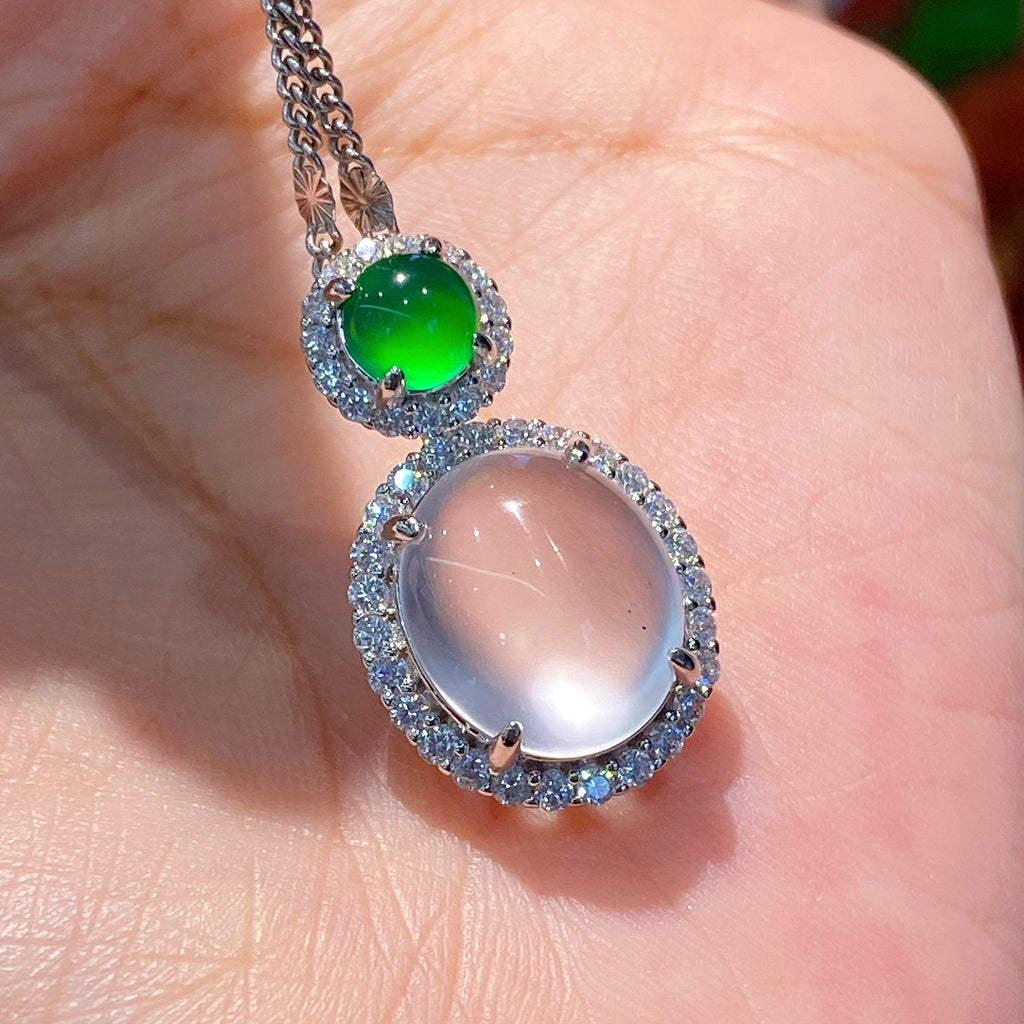 Pandora Large Jade Cabochon Pendant - Natural Gemstone