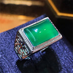 Pandora Men's Green Jade Ring - Adjustable Open Design SWAROVSKI