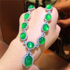 Pandora Luxurious Green Chalcedony Inlaid Necklace - Premium Design