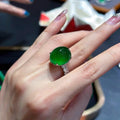 Adjustable Jade Cabochon Ring