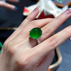 Adjustable Jade Cabochon Ring