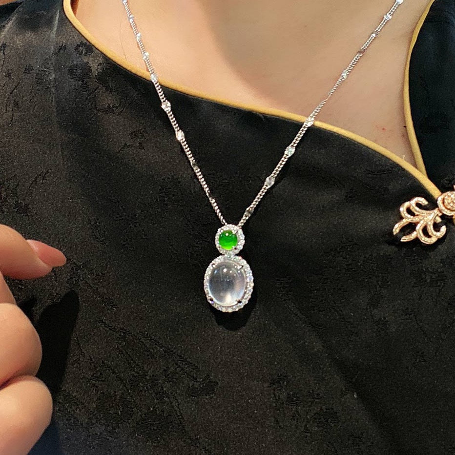 Pandora Large Jade Cabochon Pendant - Natural Gemstone