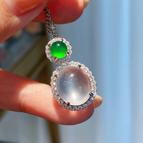 Large Jade Cabochon Pendant - Natural Gemstone