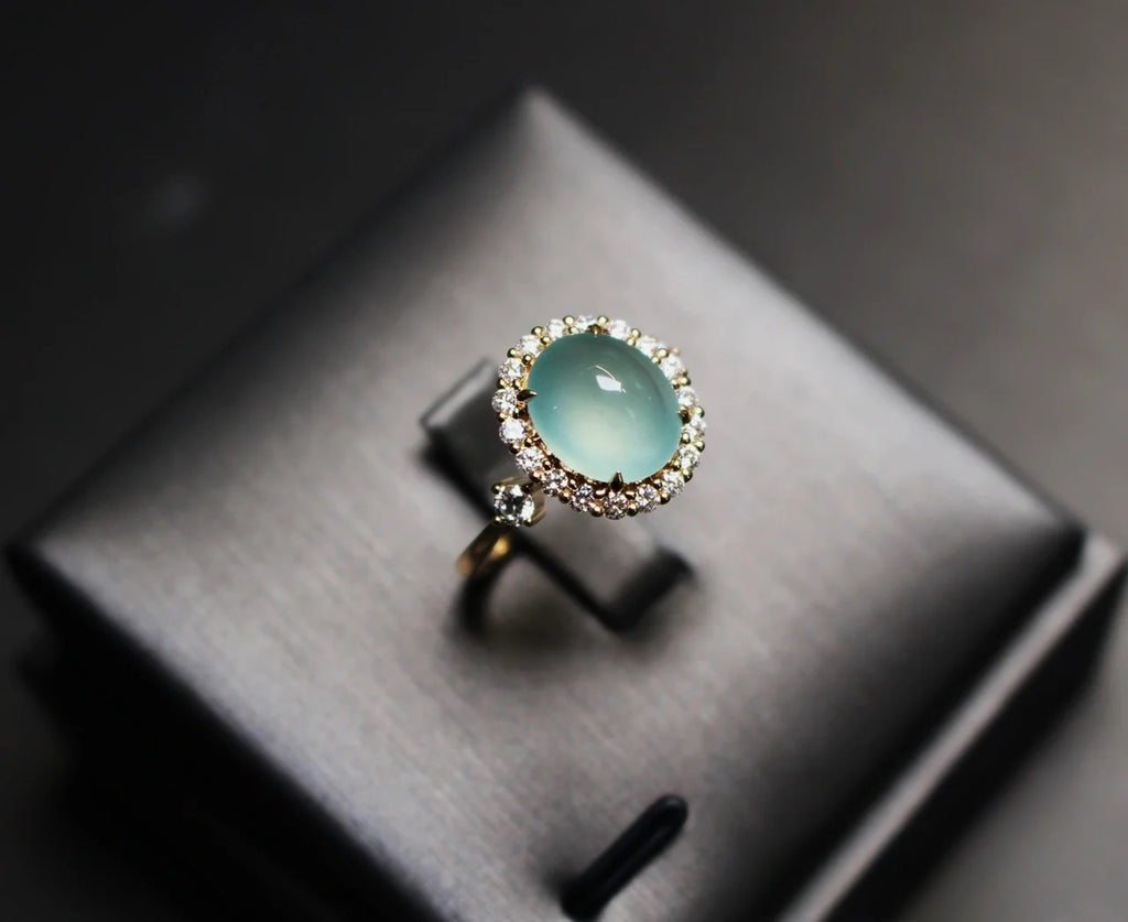 Pandora Adjustable Blue Chalcedony Ring - Natural Gemstone
