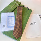 Gucci Style Men's GG Diamond Jacquard Silk Tie - Detail Image 7