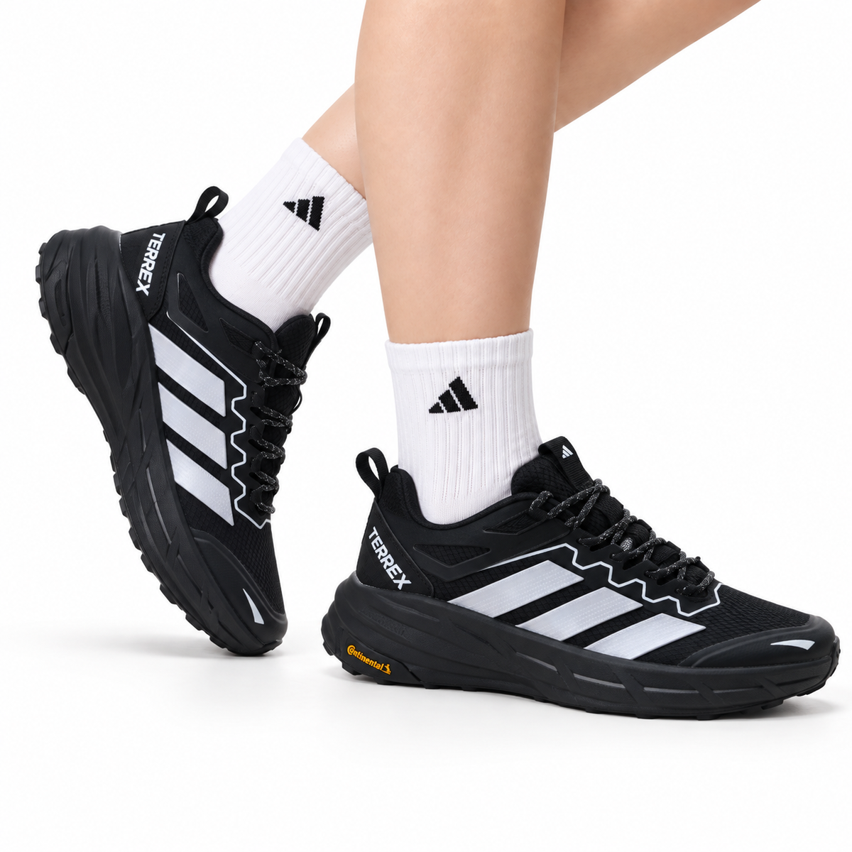 Adidas Waterproof Trail Running Shoes – Black White Outdoor Sneakers
