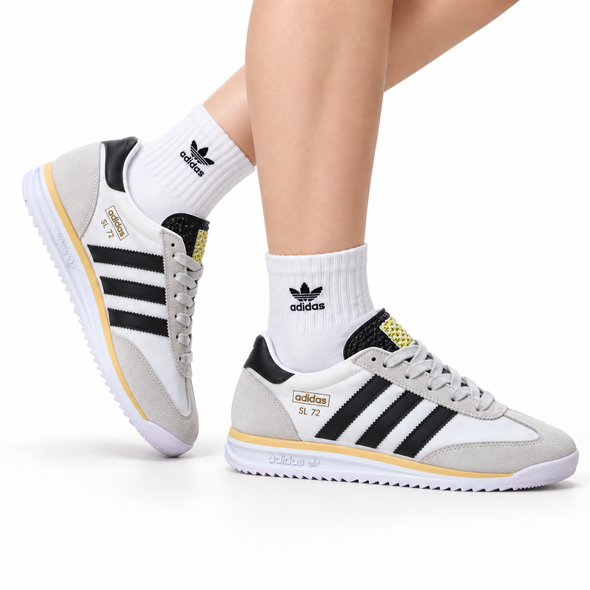 Adidas SL 72 White Black Retro Sneakers
