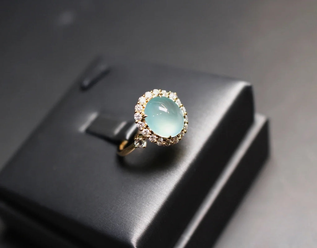 Pandora Adjustable Blue Chalcedony Ring - Natural Gemstone