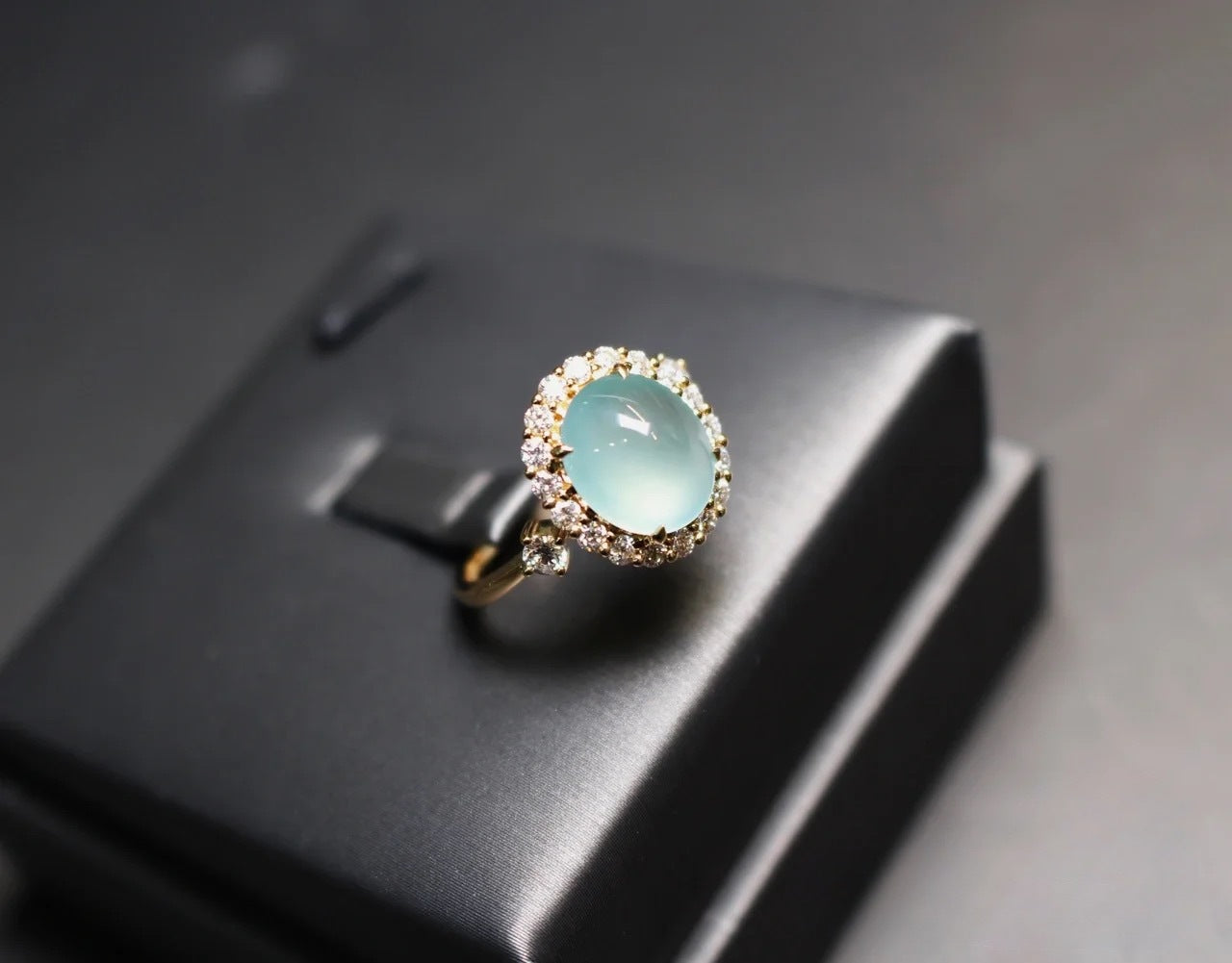 Pandora Adjustable Blue Chalcedony Ring - Natural Gemstone