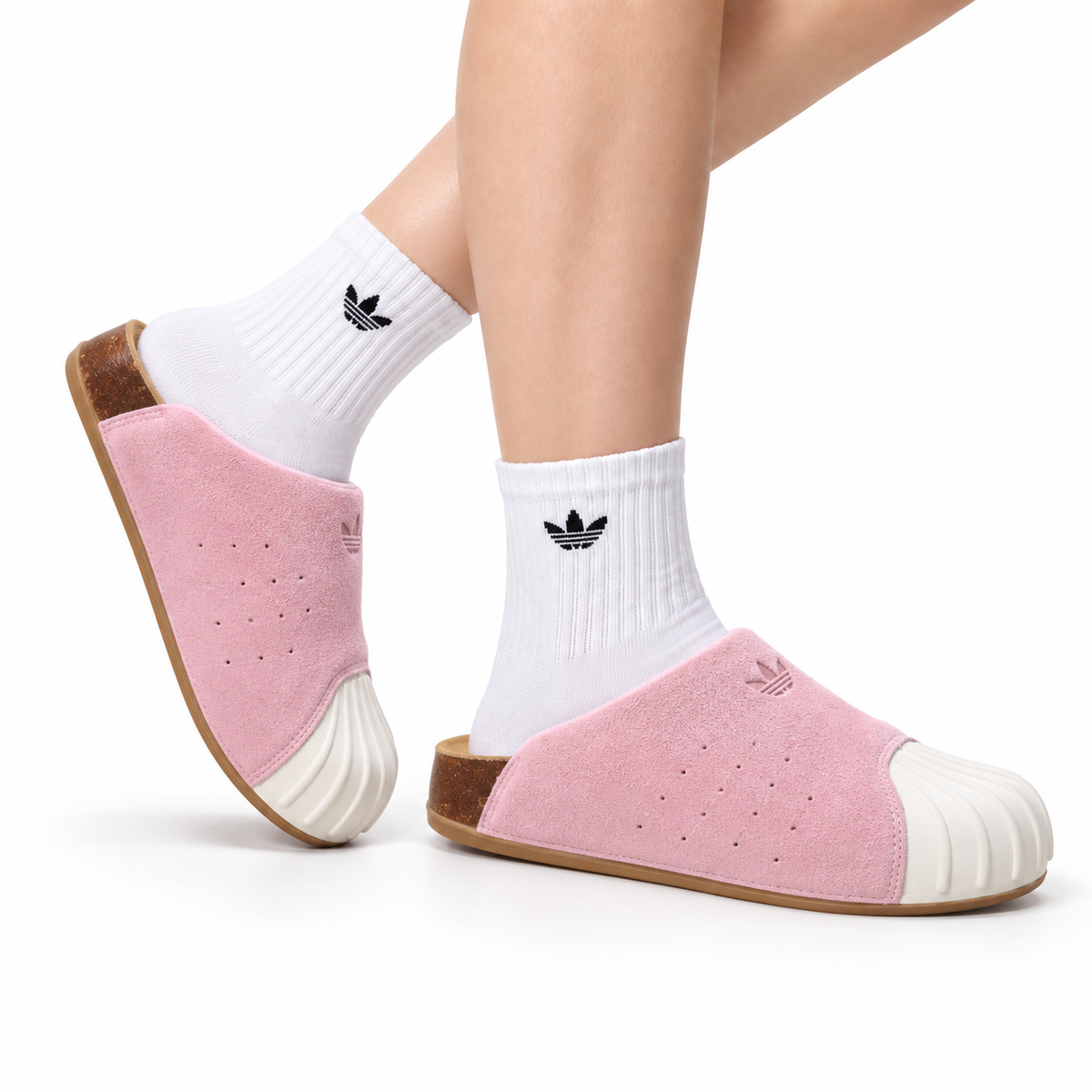 Classic Suede Mule Slides | Rubber Toe Cap Slip-On Shoes