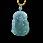 Pandora Natural Blue Water Jadeite God of Wealth Pendant - Grade A
