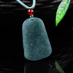 Natural Blue Water Jadeite Landscape Pendant - Grade A
