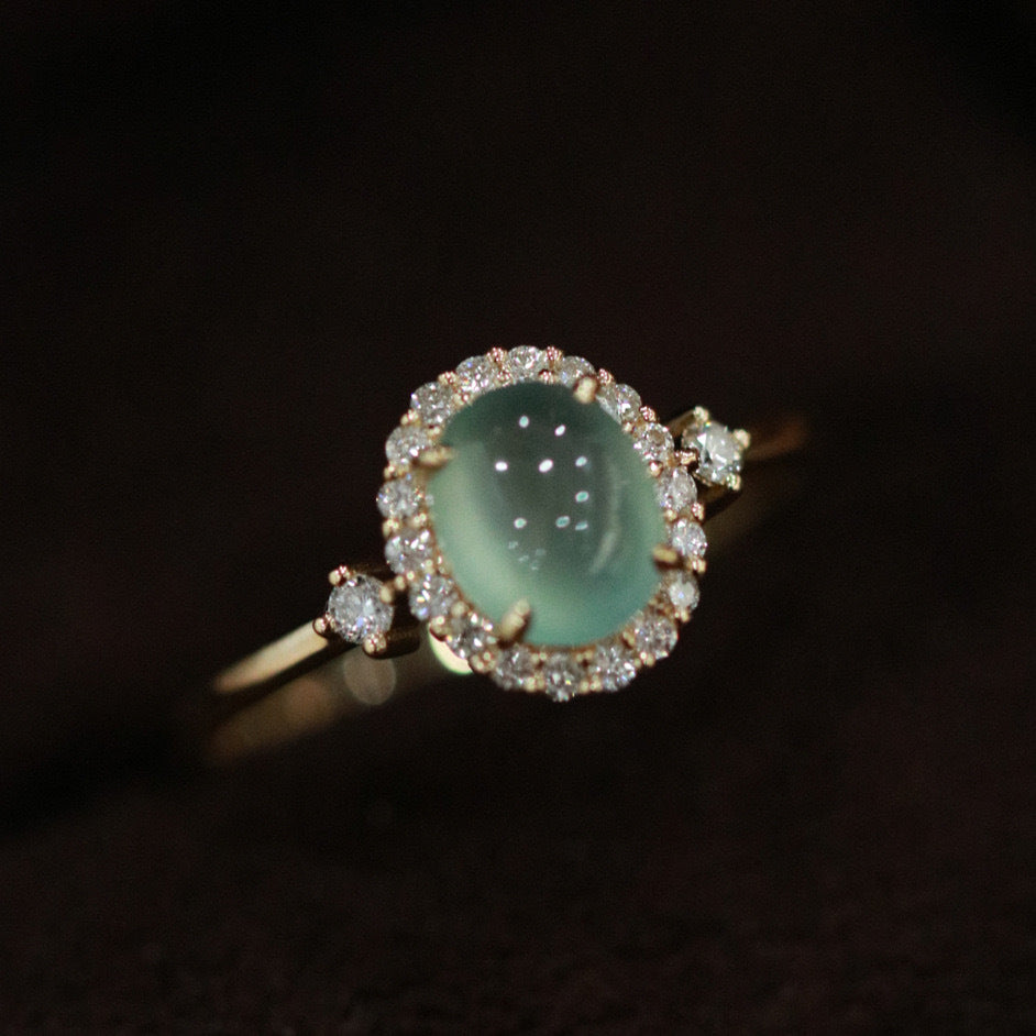 Pandora Adjustable Blue Chalcedony Ring - Natural Gemstone