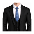 Louis Vuitton Style Men's Monogram Jacquard Silk Tie - Model Main Image