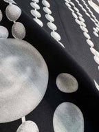 Chanel Style Pearl Motif Silk Scarf - Black White - Detail Image 8