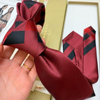 Burberry Style Men's Check Silk Tie - Detail Image 4