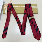 Burberry Style Men's Check Silk Tie - Detail Image 5