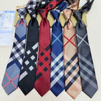 Burberry Style Men's Check Silk Tie - Main Image