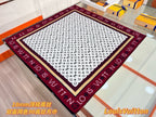 Louis Vuitton Style Monogram Silhouette Double-Sided Silk Scarf - Bordeaux - Detail Image 2