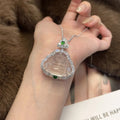 High-Ice Translucent Shuimoyu Jade Buddha Pendant