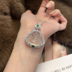 High-Ice Translucent Shuimoyu Jade Buddha Pendant