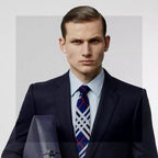 Burberry Style Men's Classic Check Silk Tie - Detail Image 2