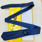Fendi Style Men's Textured Solid Silk Tie - Detail Image 7