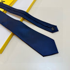 Fendi Style Men's Textured Solid Silk Tie - Detail Image 8