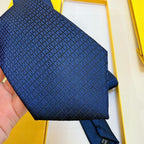 Fendi Style Men's Textured Solid Silk Tie - Detail Image 11