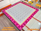 Louis Vuitton Style Monogram Silhouette Double-Sided Silk Scarf - Pink - Detail Image 2