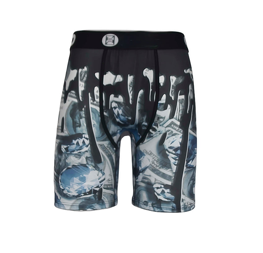 Ethika Style Dark Ghost Graphic Long-Leg Boxer Briefs