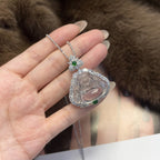 High-Ice Translucent Shuimoyu Jade Buddha Pendant