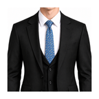 Burberry Style Men's Monogram Pattern Silk Tie - Model Main Image