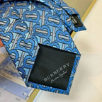Burberry Style Men's Monogram Pattern Silk Tie - Detail Image 9