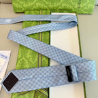 Gucci Style Men's GG Tonal Jacquard Silk Tie - Detail Image 9