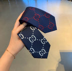 Gucci Style Men's Oversized GG Silk Tie - Detail Image 2