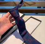 Gucci Style Men's Oversized GG Silk Tie - Detail Image 6