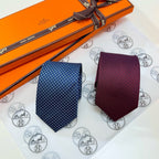 Hermès Style Men's Micro Pattern Silk Tie - Main Image