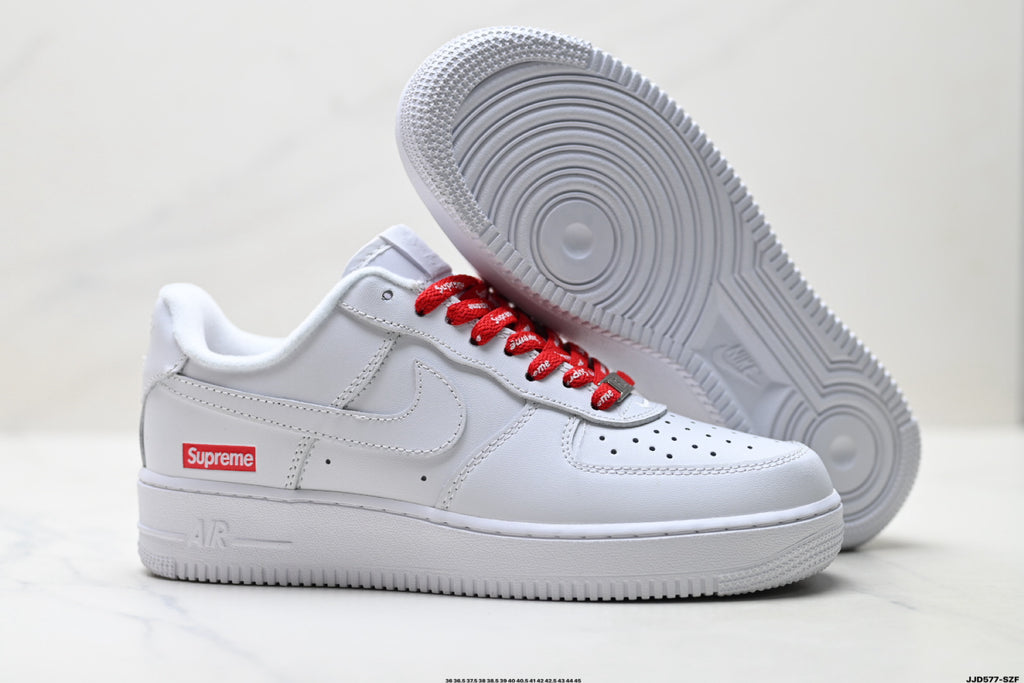 NIKE AIR FORCE 1 '07 LOW-TOP CASUAL SNEAKERS – WHITE/RED