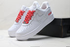 NIKE AIR FORCE 1 '07 LOW-TOP CASUAL SNEAKERS – WHITE/RED