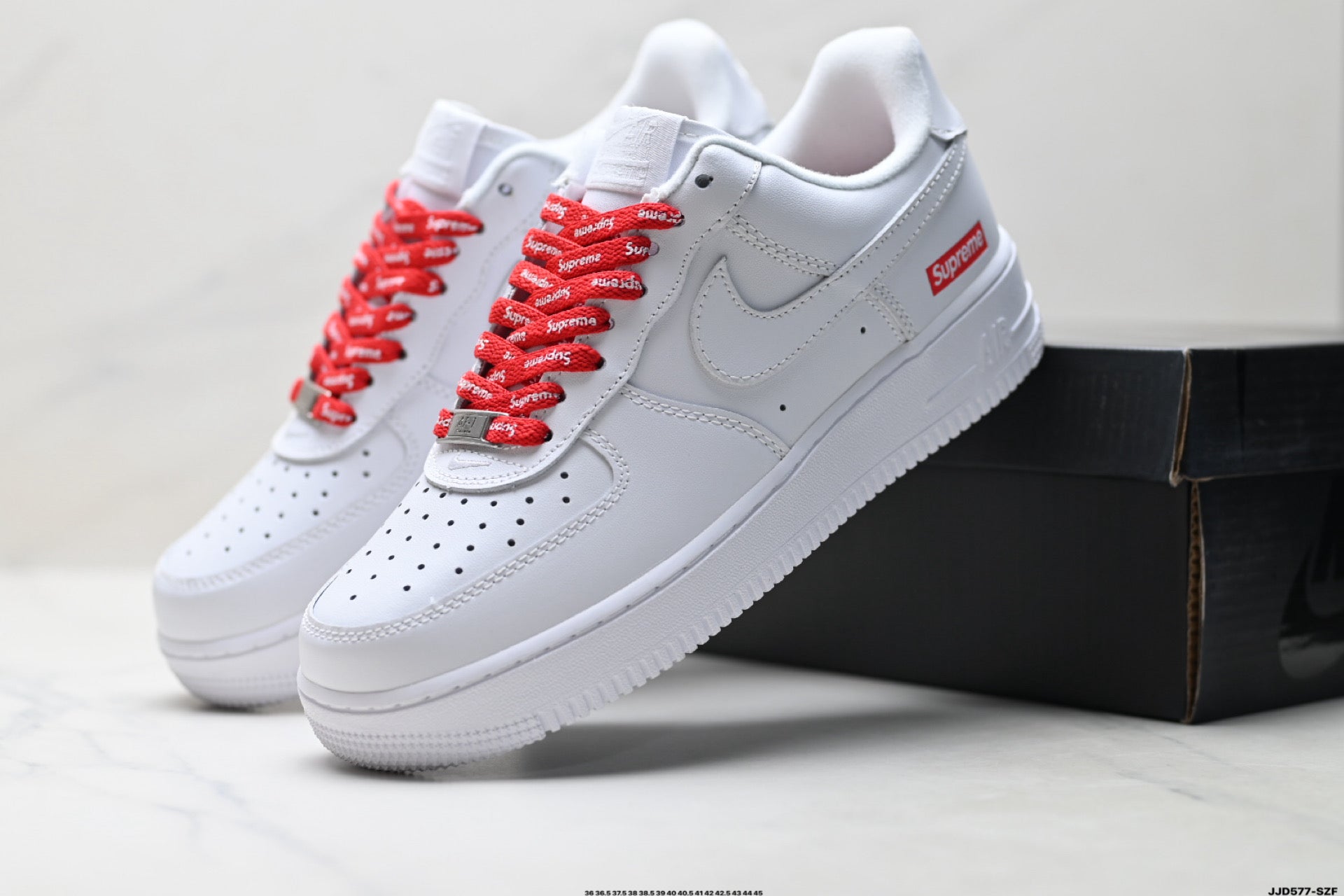 NIKE AIR FORCE 1 '07 LOW-TOP CASUAL SNEAKERS – WHITE/RED