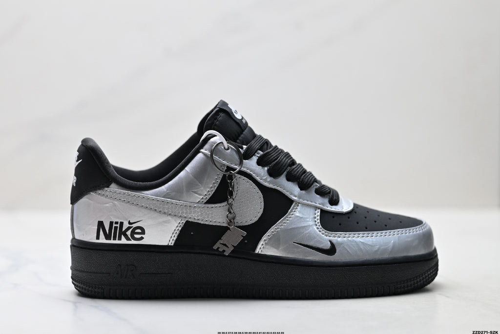 Nike Air Force 1 '07 LV8 Low-Top Sneakers – Metallic Silver/Black