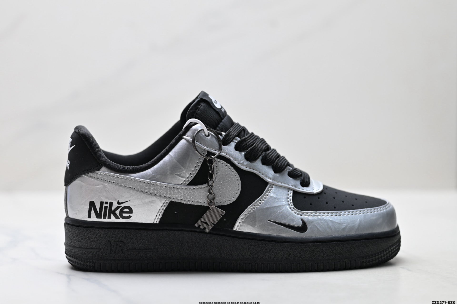 Nike Air Force 1 '07 LV8 Low-Top Sneakers – Metallic Silver/Black