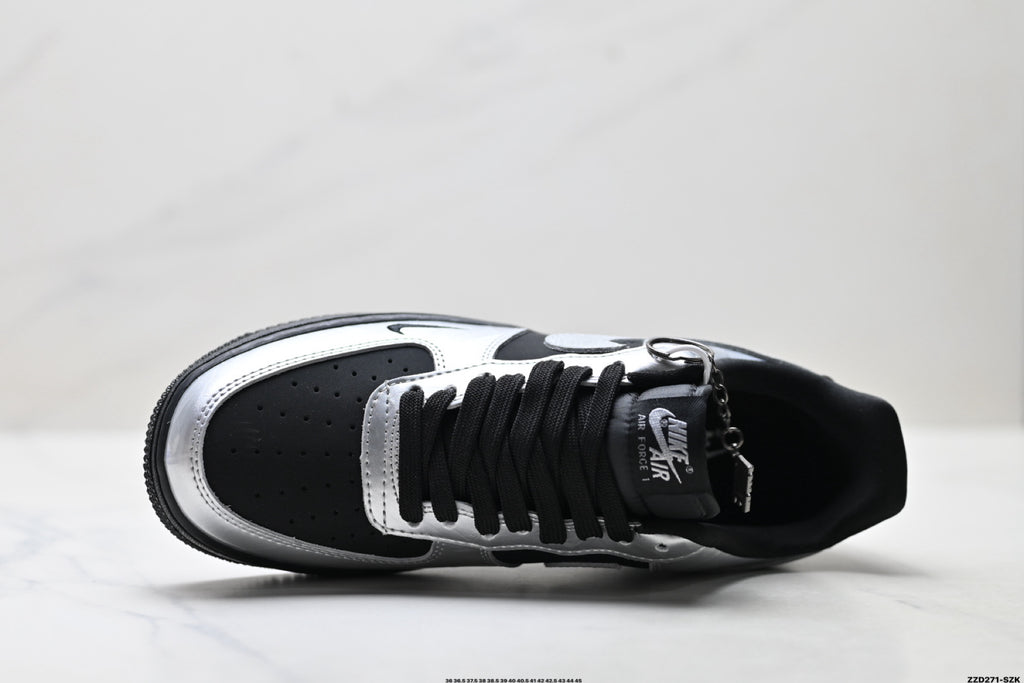 Nike Air Force 1 '07 LV8 Low-Top Sneakers – Metallic Silver/Black