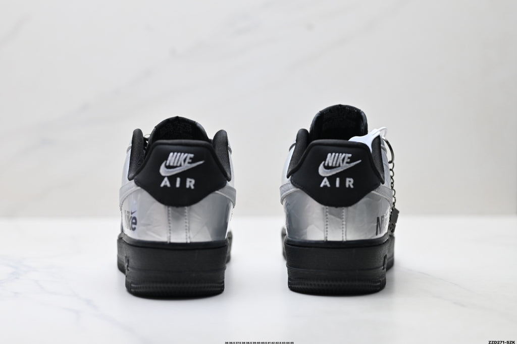 Nike Air Force 1 '07 LV8 Low-Top Sneakers – Metallic Silver/Black