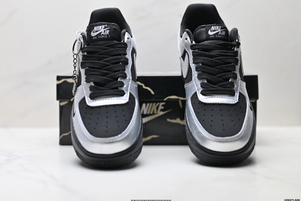 Nike Air Force 1 '07 LV8 Low-Top Sneakers – Metallic Silver/Black