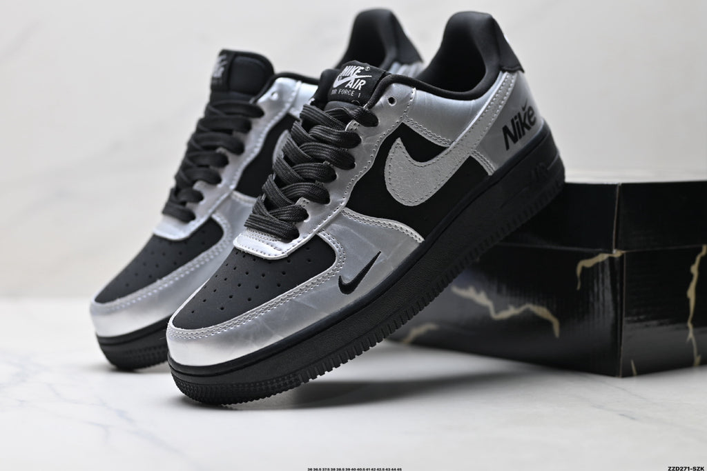 Nike Air Force 1 '07 LV8 Low-Top Sneakers – Metallic Silver/Black
